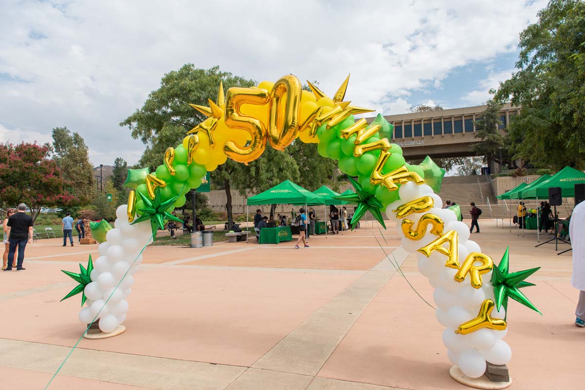 People enjoying the 50th Anniversary Celebration