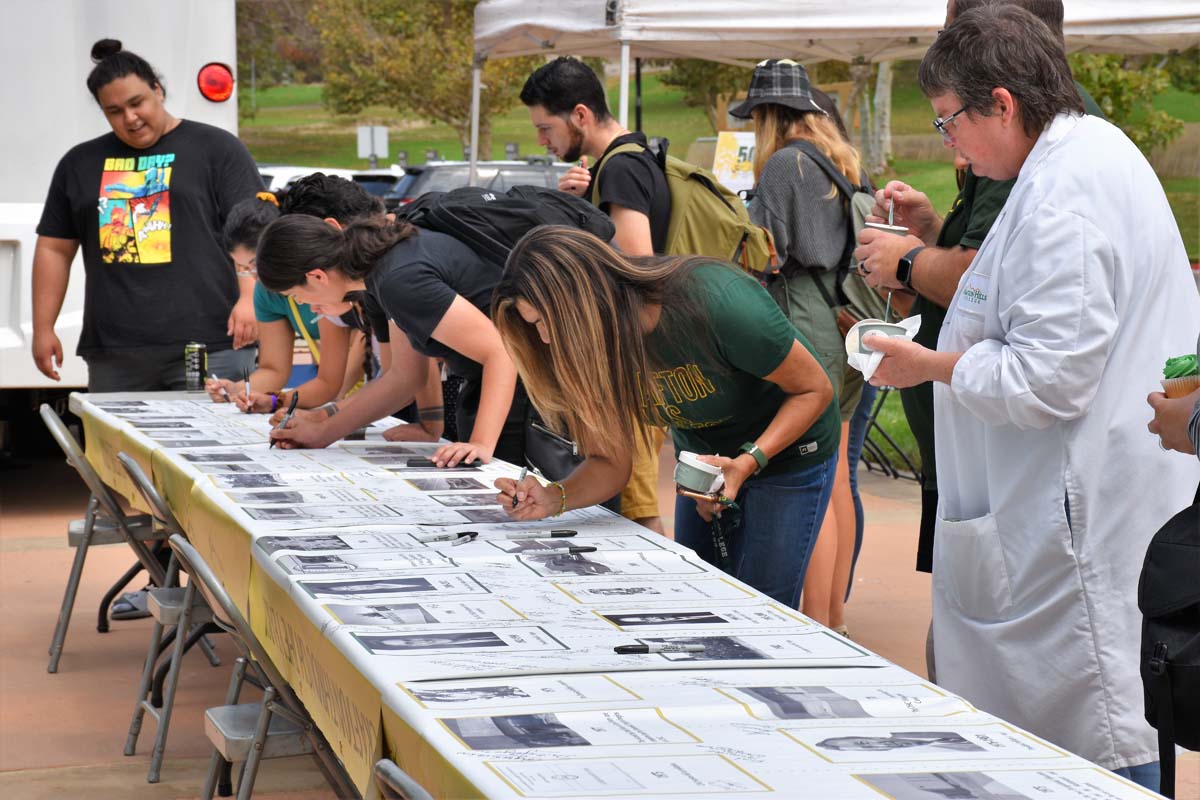 People enjoying the 50th Anniversary Celebration