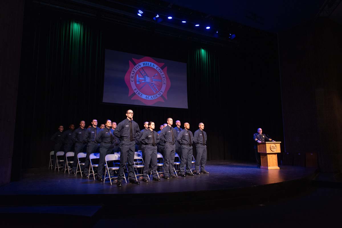 People enjoying the Fire Academy graduation