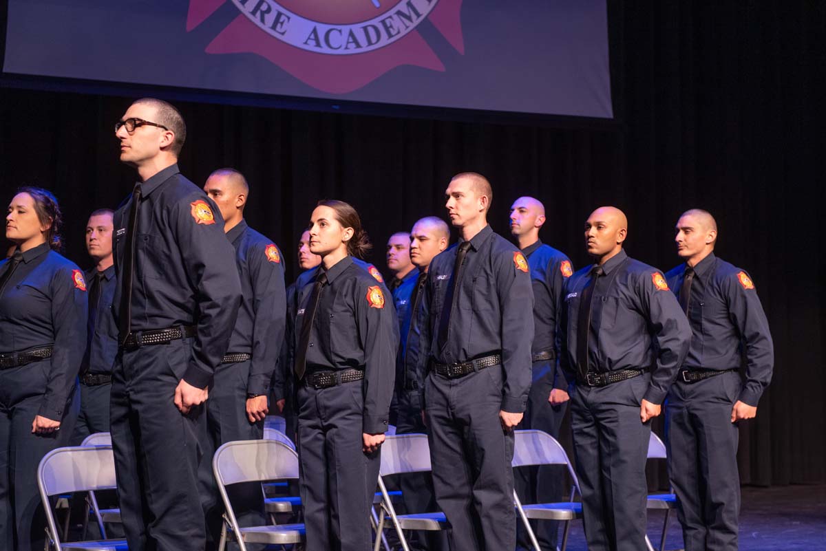 People enjoying the Fire Academy graduation