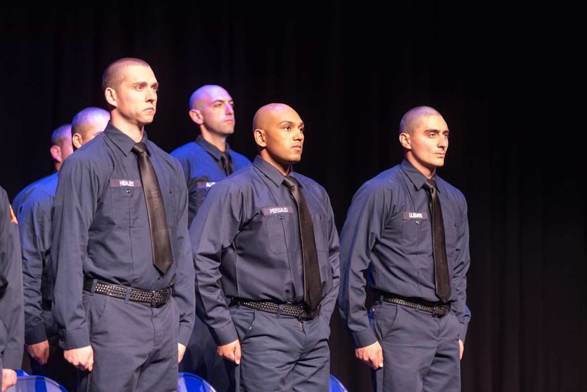 People enjoying the Fire Academy graduation