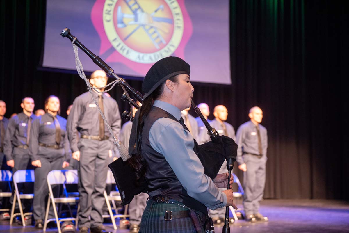 People enjoying the Fire Academy graduation