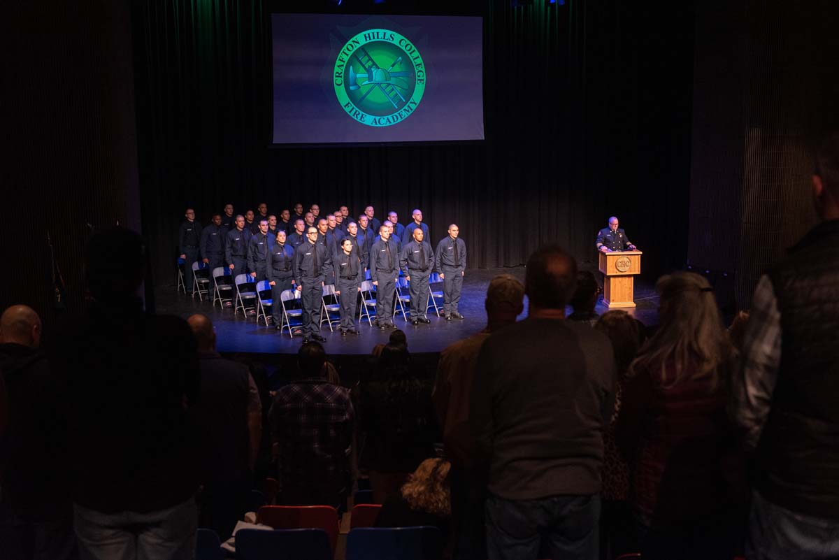 People enjoying the Fire Academy graduation