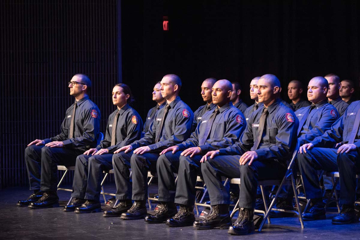 People enjoying the Fire Academy graduation