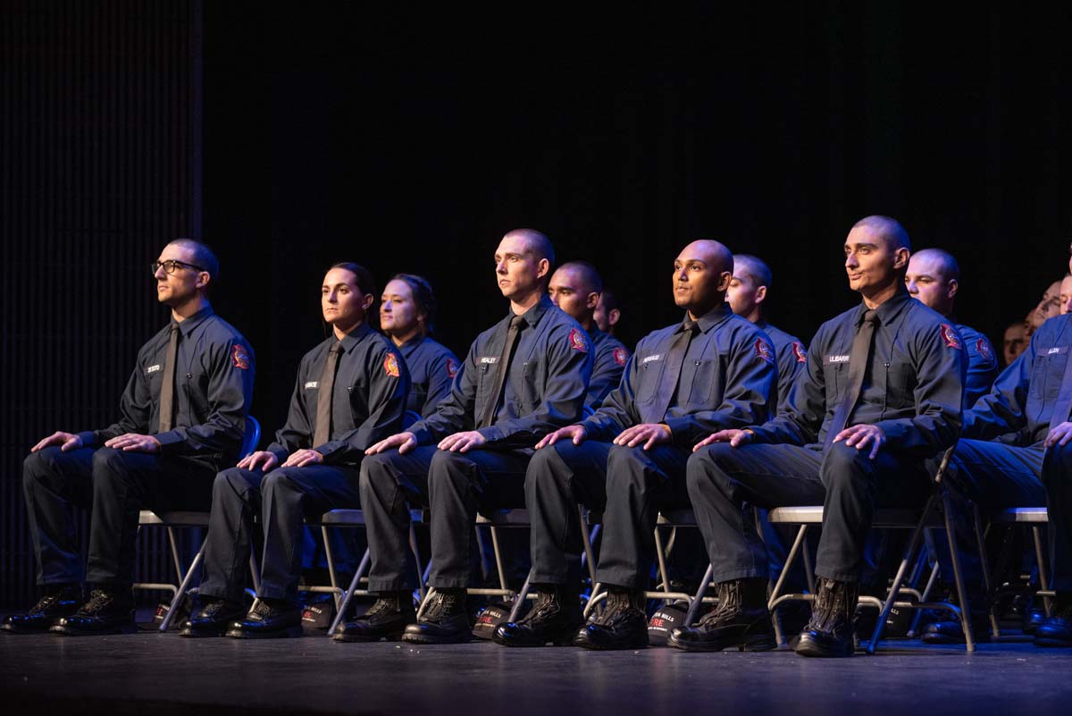 People enjoying the Fire Academy graduation