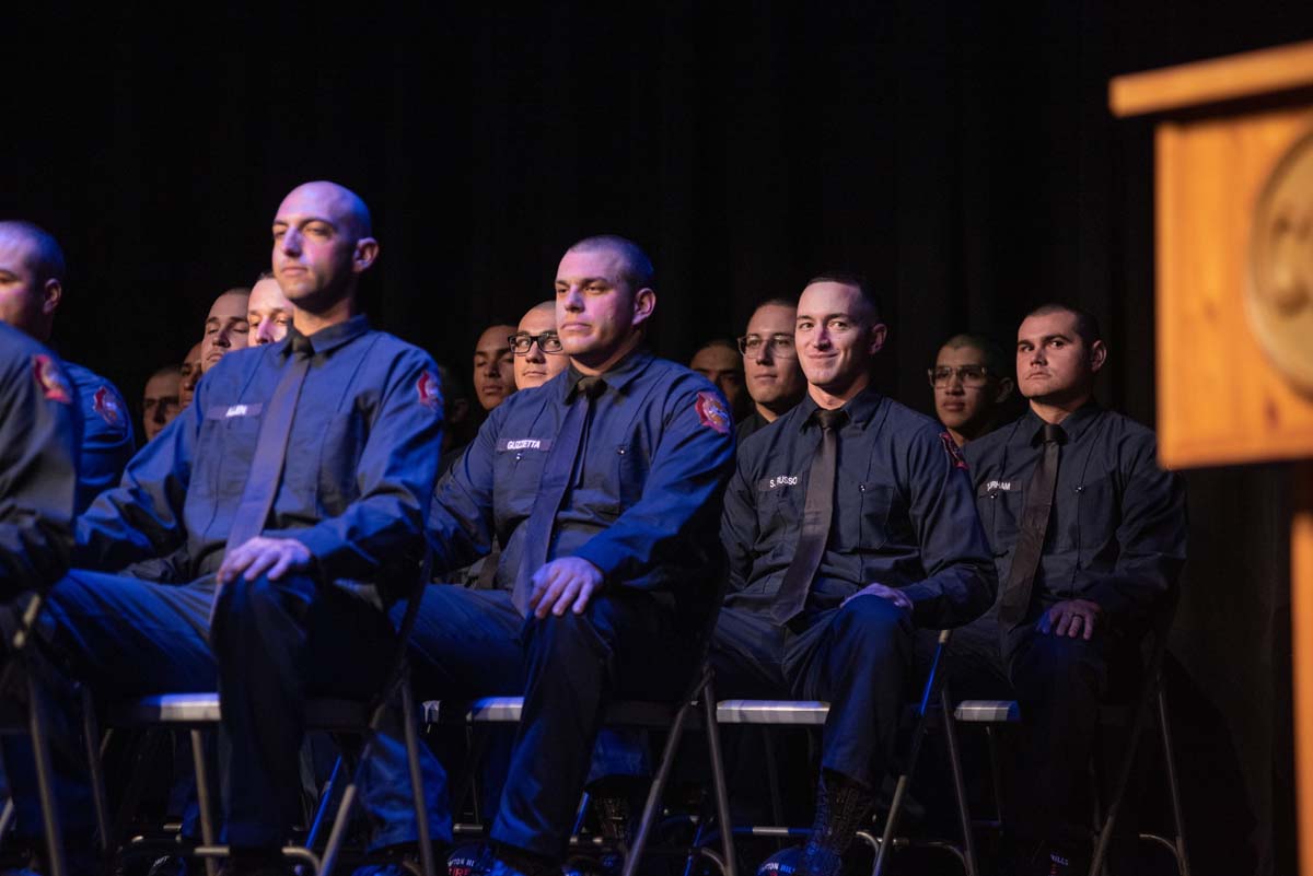 People enjoying the Fire Academy graduation