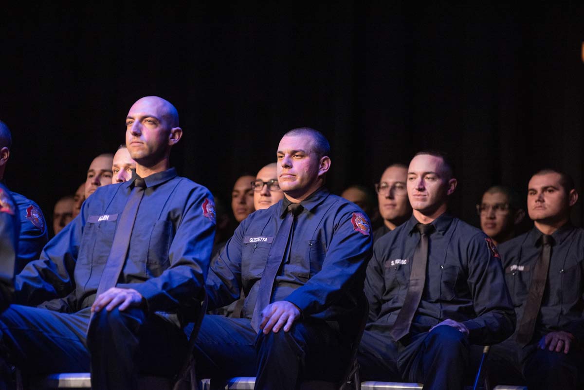 People enjoying the Fire Academy graduation