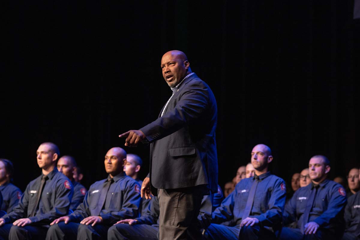 People enjoying the Fire Academy graduation