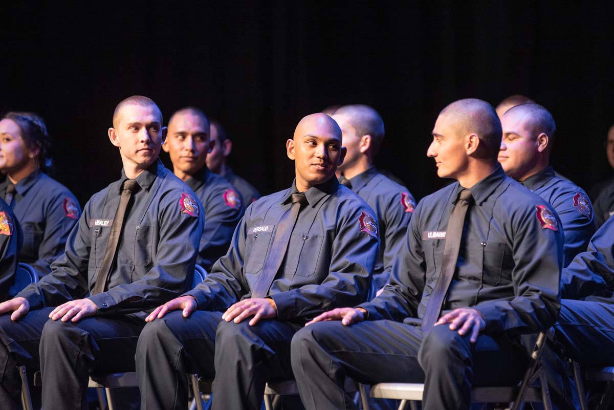 People enjoying the Fire Academy graduation