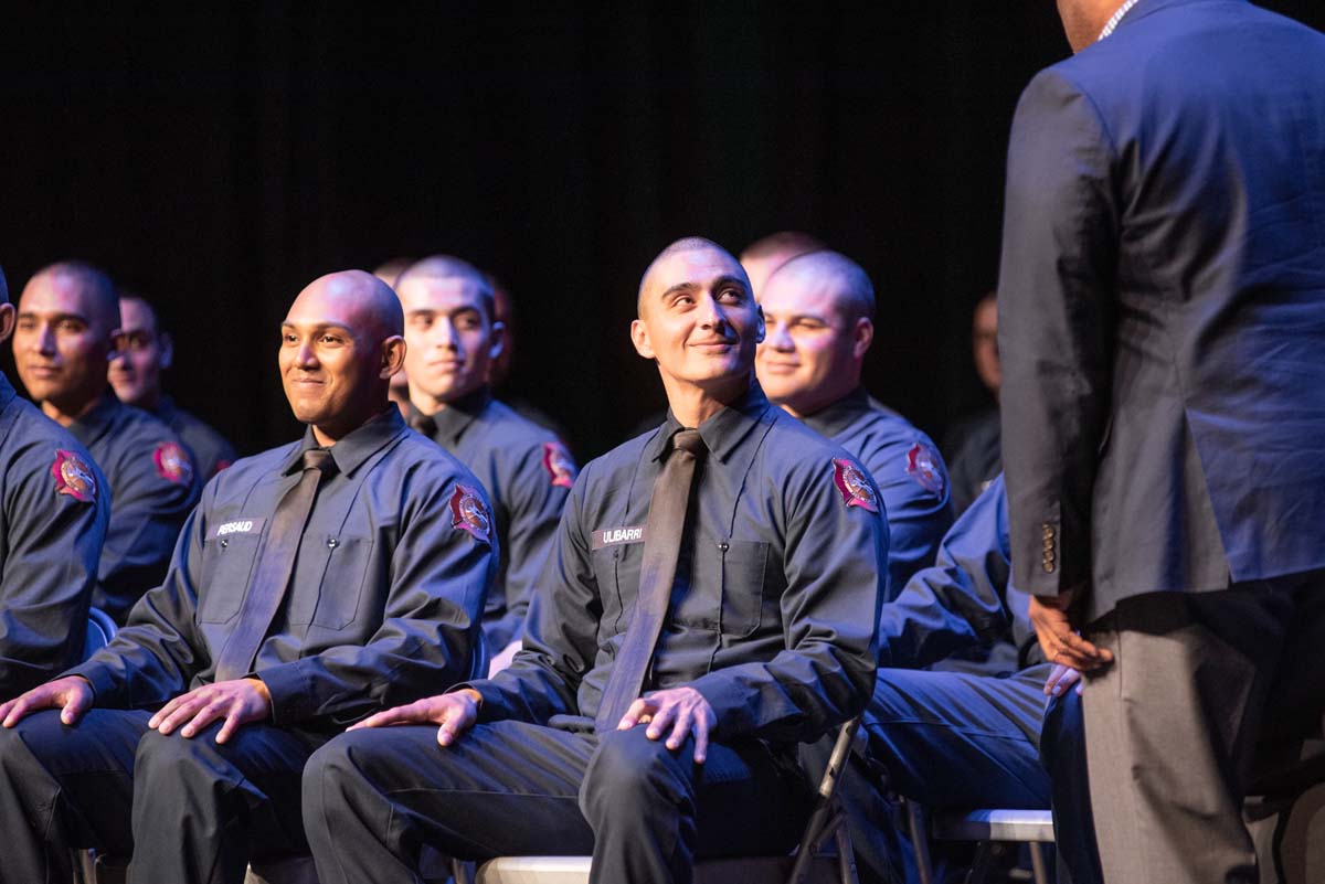 People enjoying the Fire Academy graduation