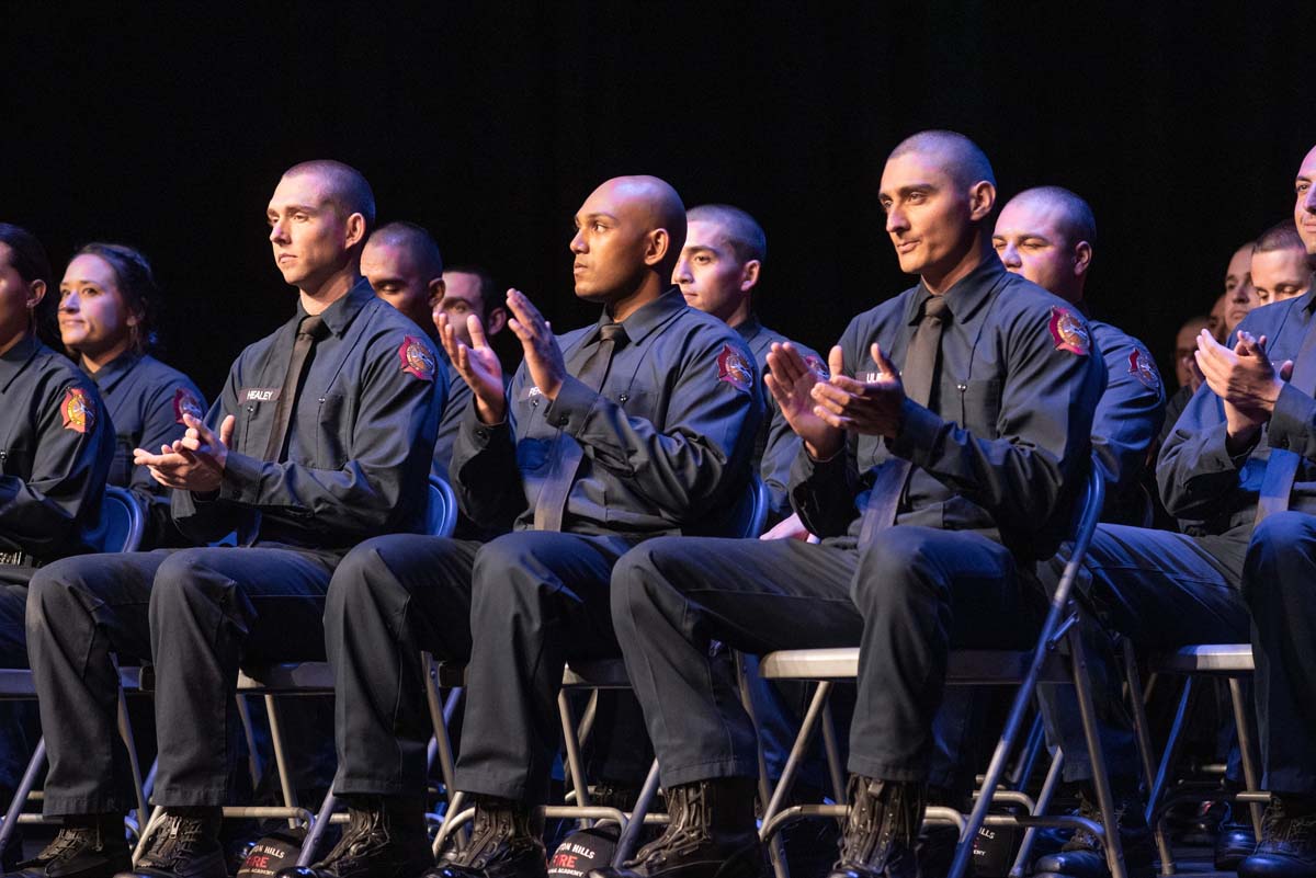 People enjoying the Fire Academy graduation