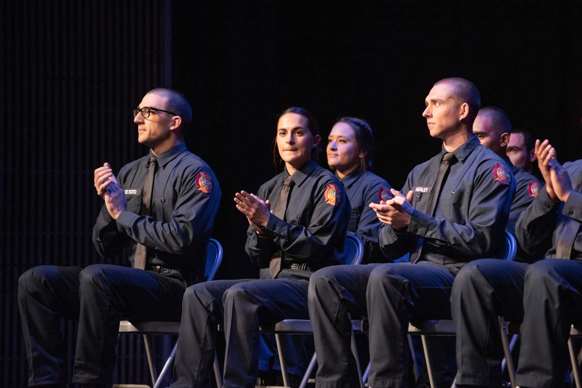 People enjoying the Fire Academy graduation