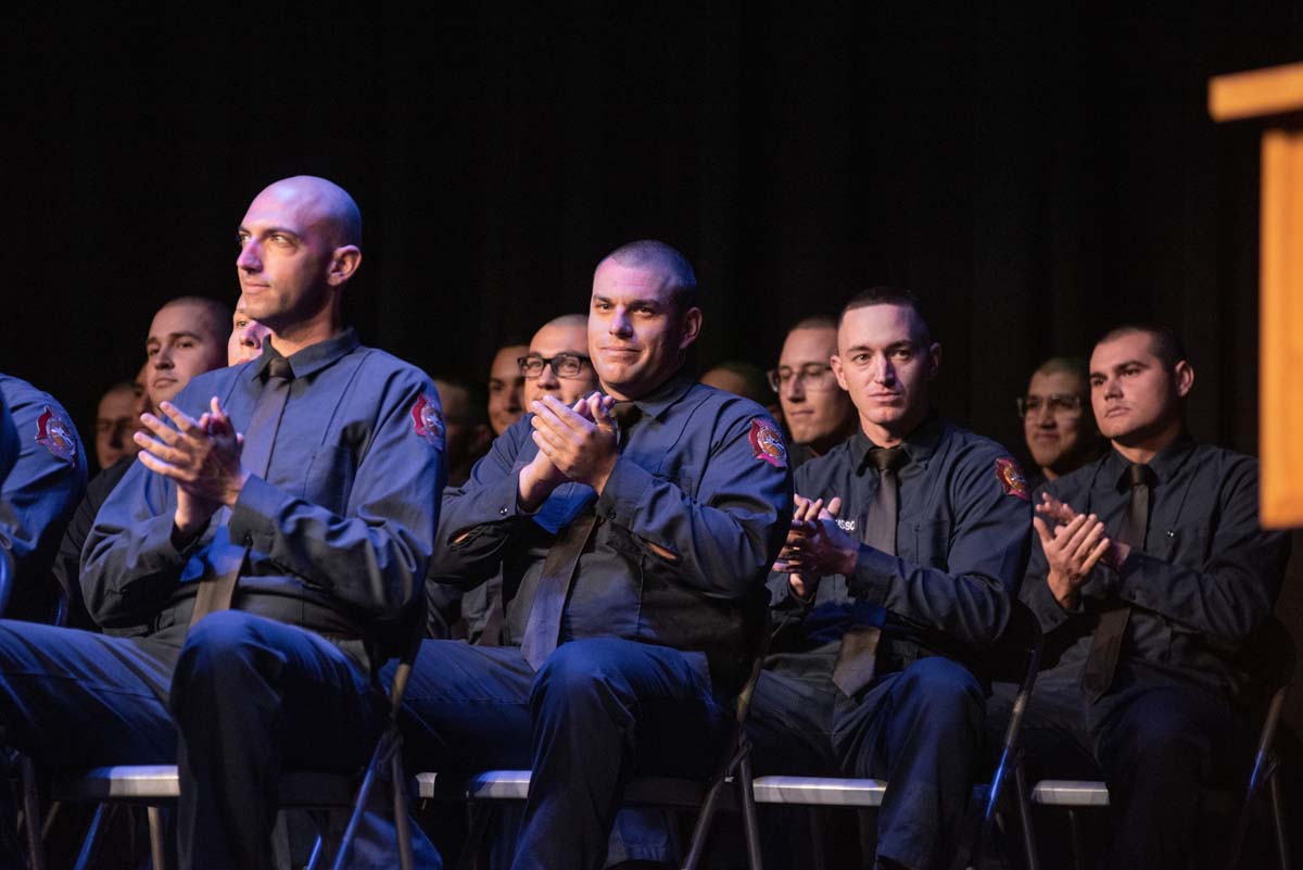 People enjoying the Fire Academy graduation