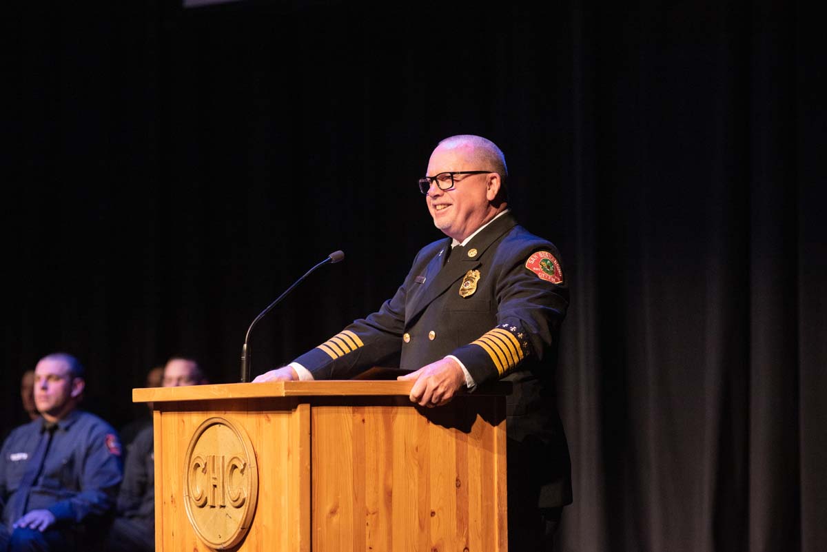 People enjoying the Fire Academy graduation