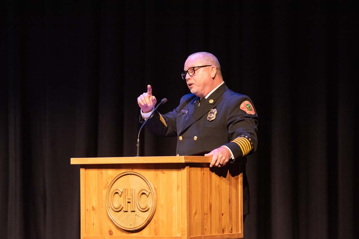 People enjoying the Fire Academy graduation