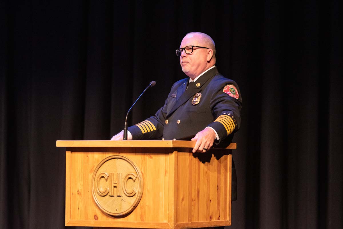 People enjoying the Fire Academy graduation