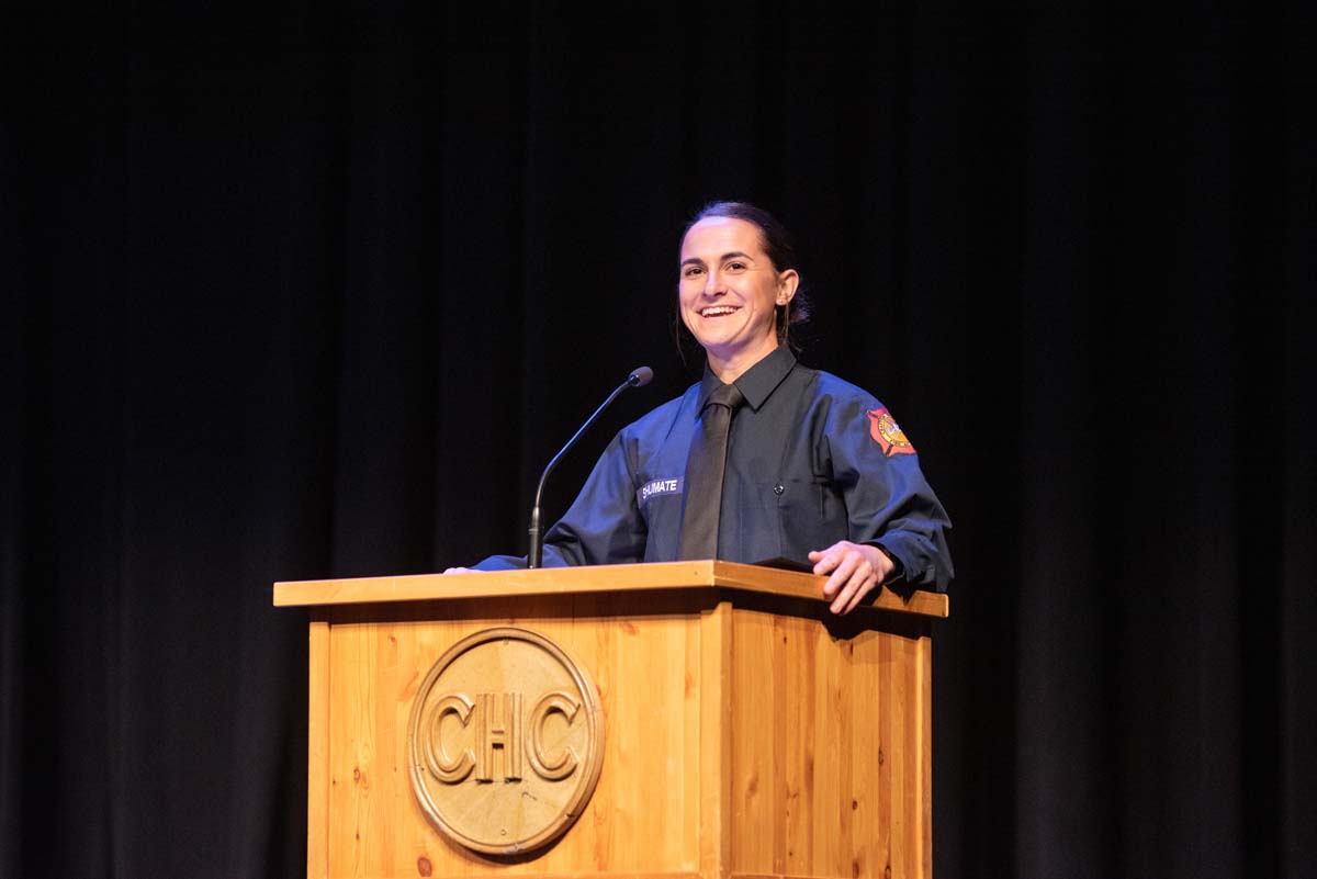 People enjoying the Fire Academy graduation