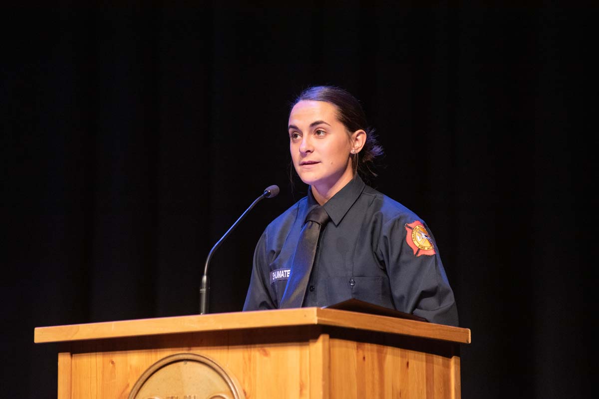 People enjoying the Fire Academy graduation