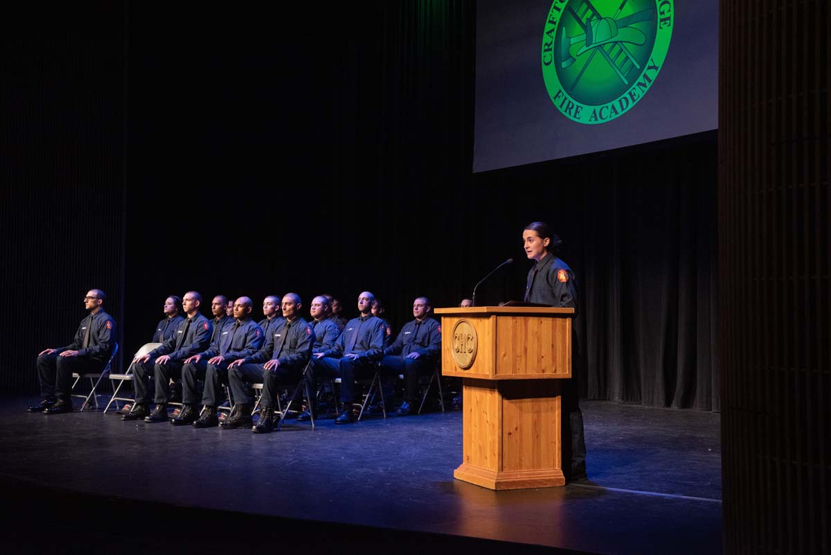 People enjoying the Fire Academy graduation