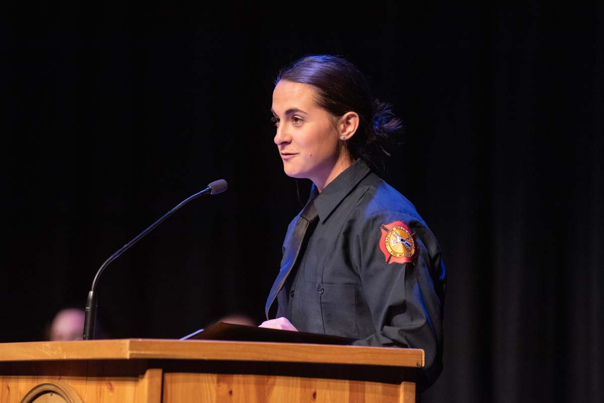 People enjoying the Fire Academy graduation