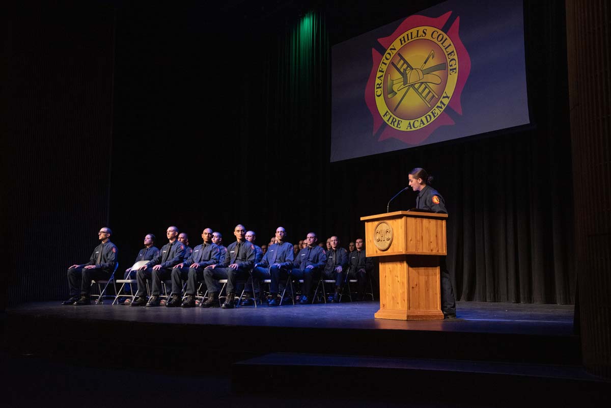 People enjoying the Fire Academy graduation