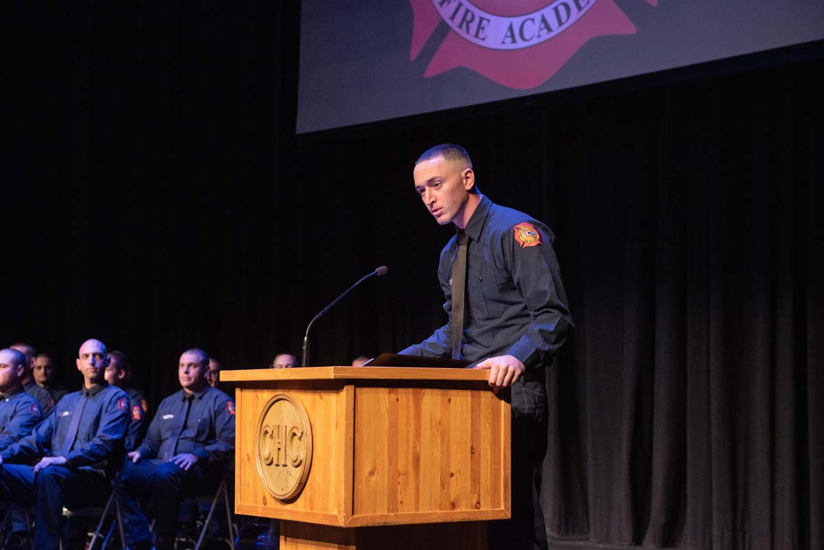 People enjoying the Fire Academy graduation