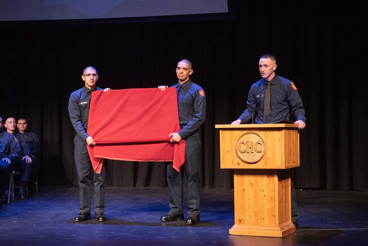 People enjoying the Fire Academy graduation