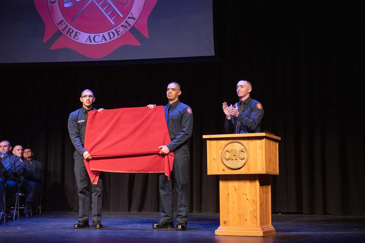 People enjoying the Fire Academy graduation