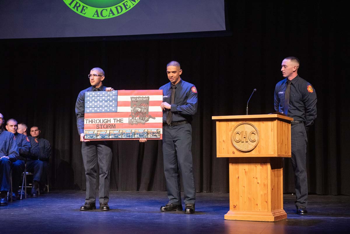 People enjoying the Fire Academy graduation