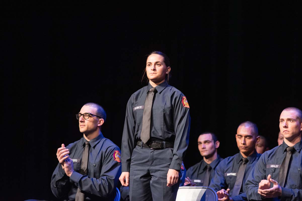 People enjoying the Fire Academy graduation