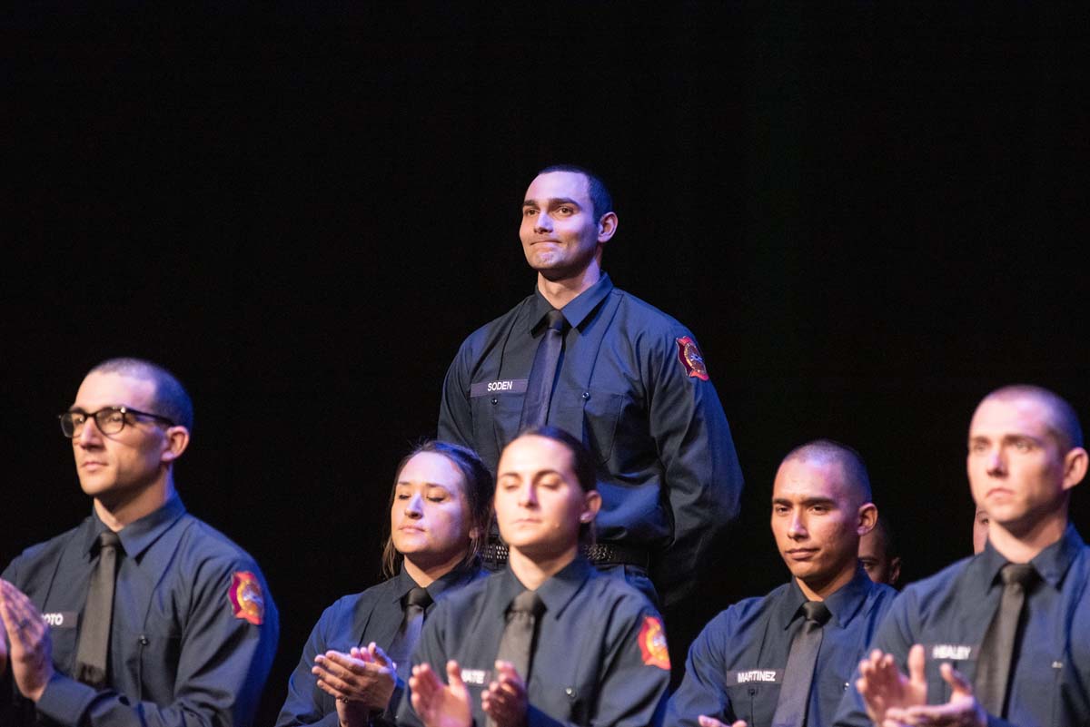 People enjoying the Fire Academy graduation