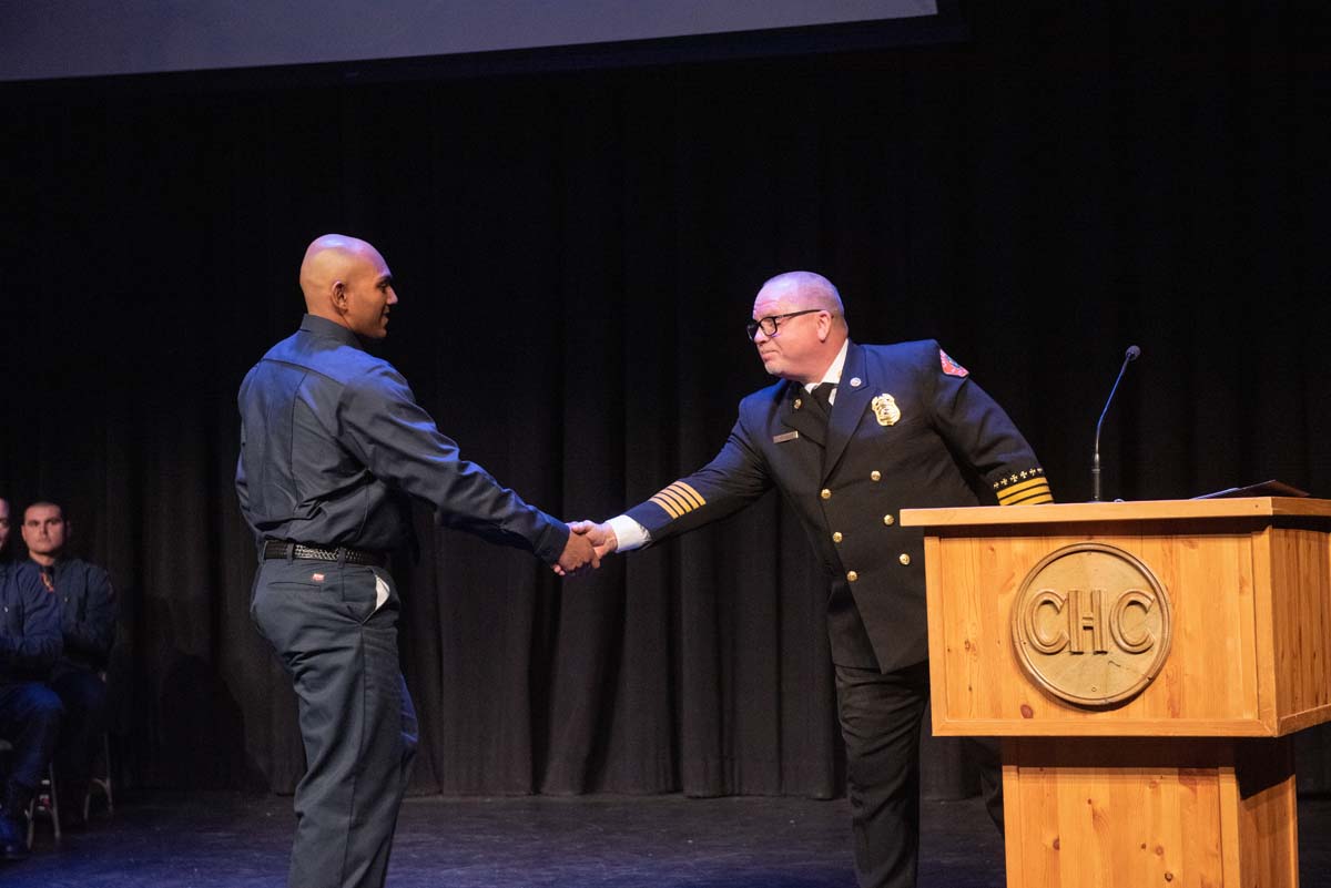 People enjoying the Fire Academy graduation