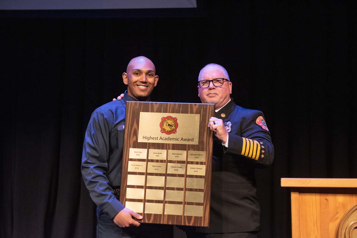 People enjoying the Fire Academy graduation