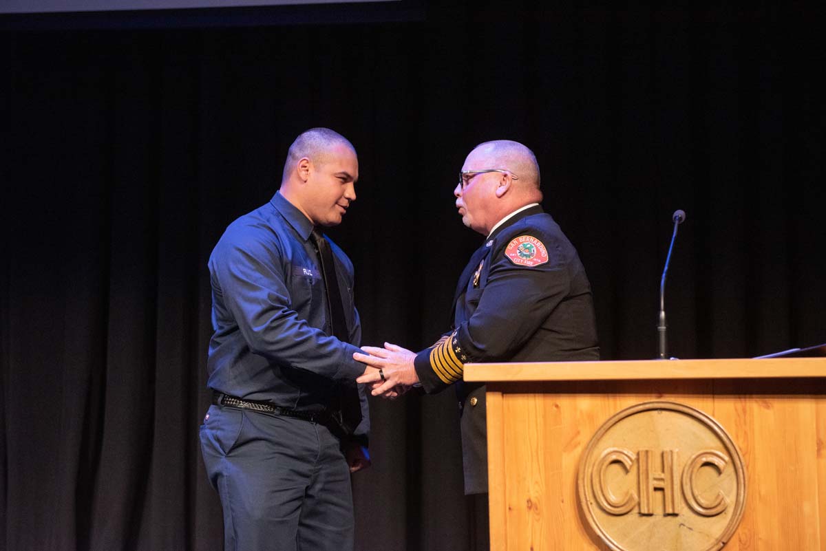 People enjoying the Fire Academy graduation