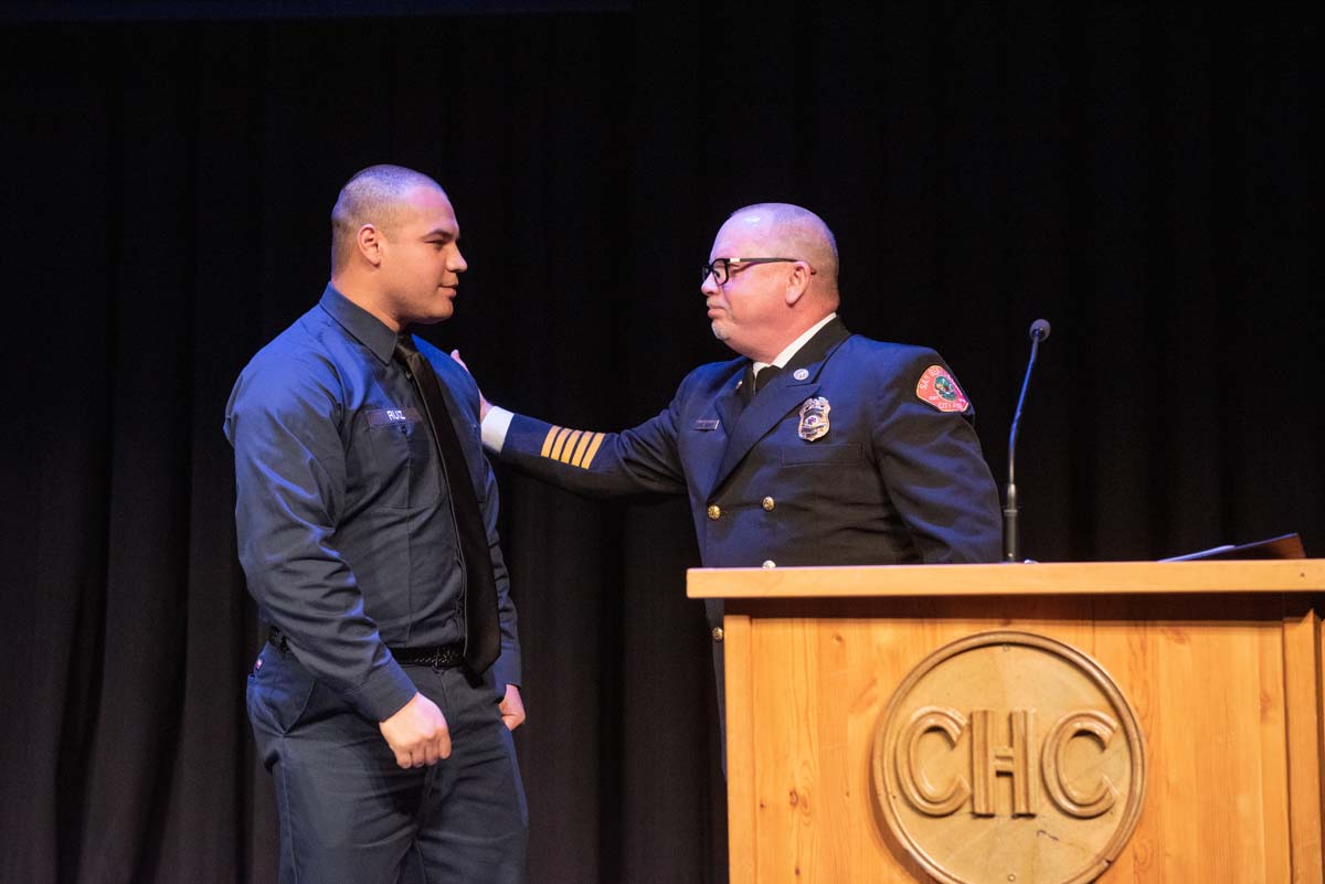 People enjoying the Fire Academy graduation