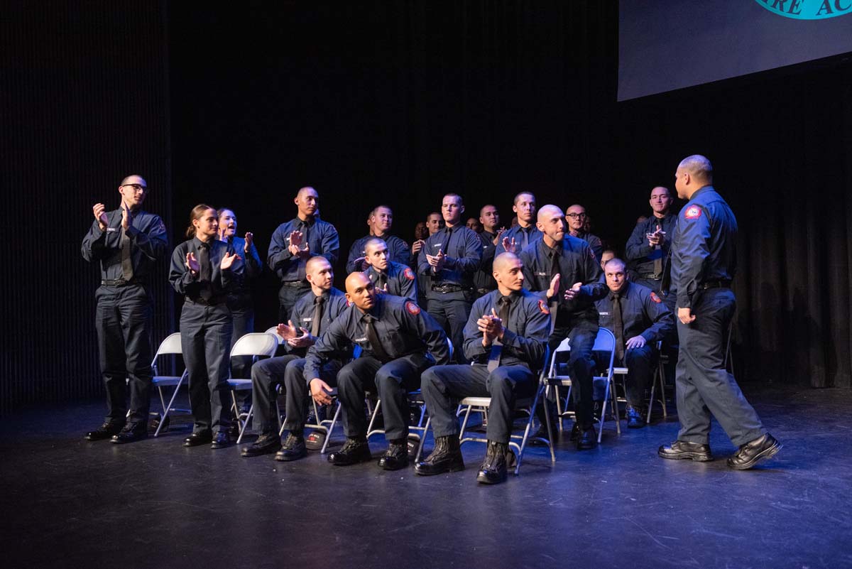 People enjoying the Fire Academy graduation