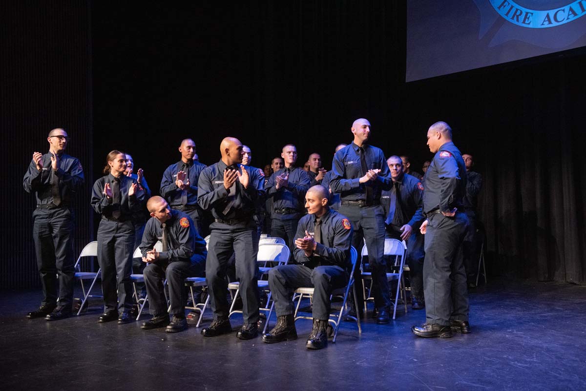 People enjoying the Fire Academy graduation