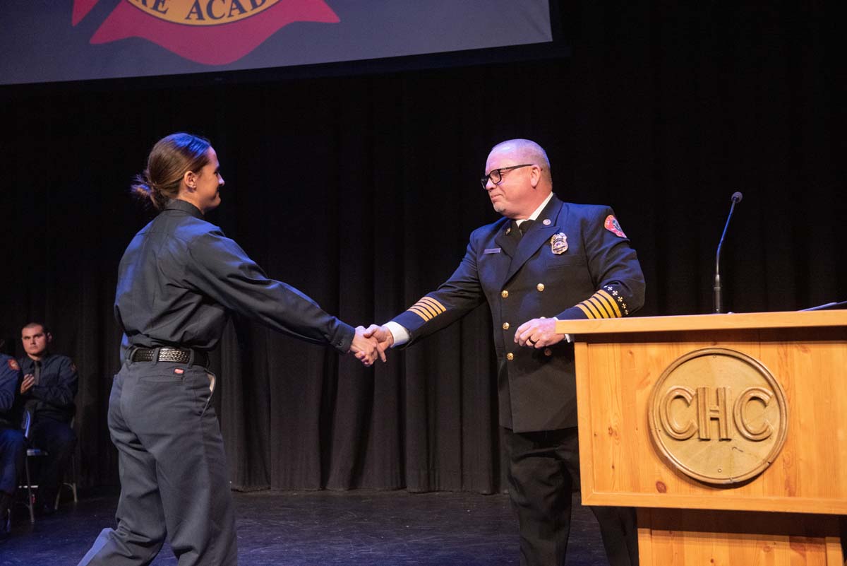 People enjoying the Fire Academy graduation