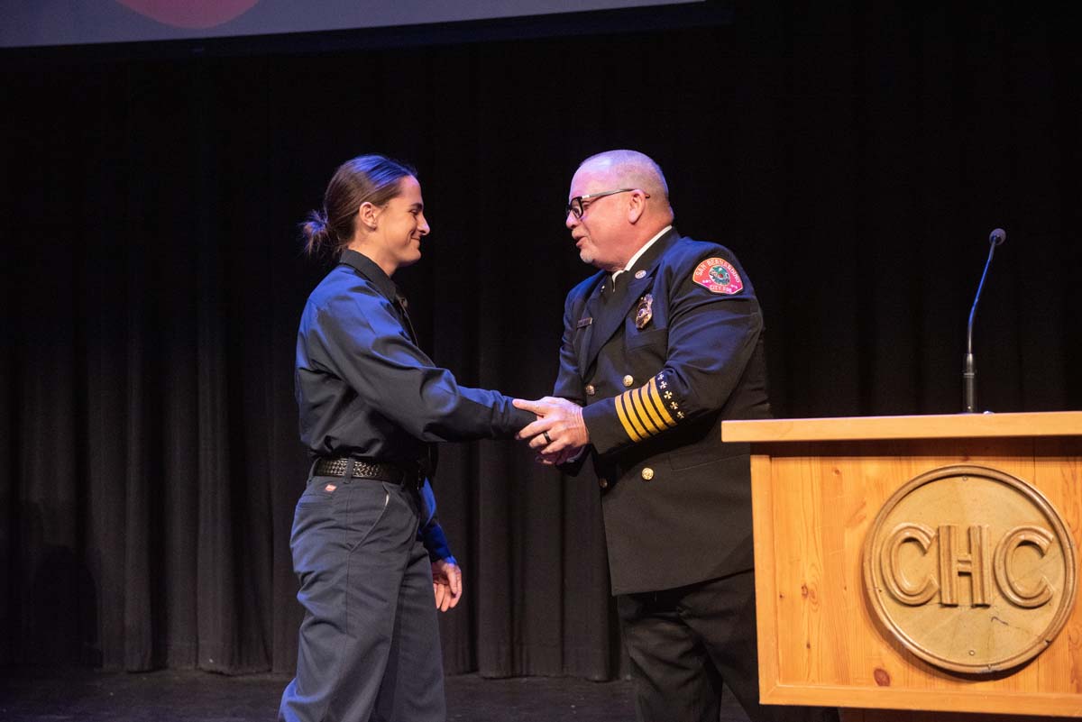 People enjoying the Fire Academy graduation