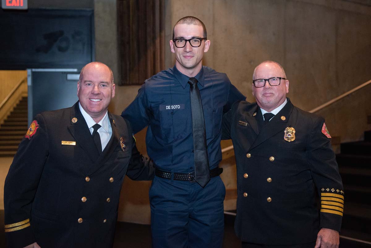 People enjoying the Fire Academy graduation