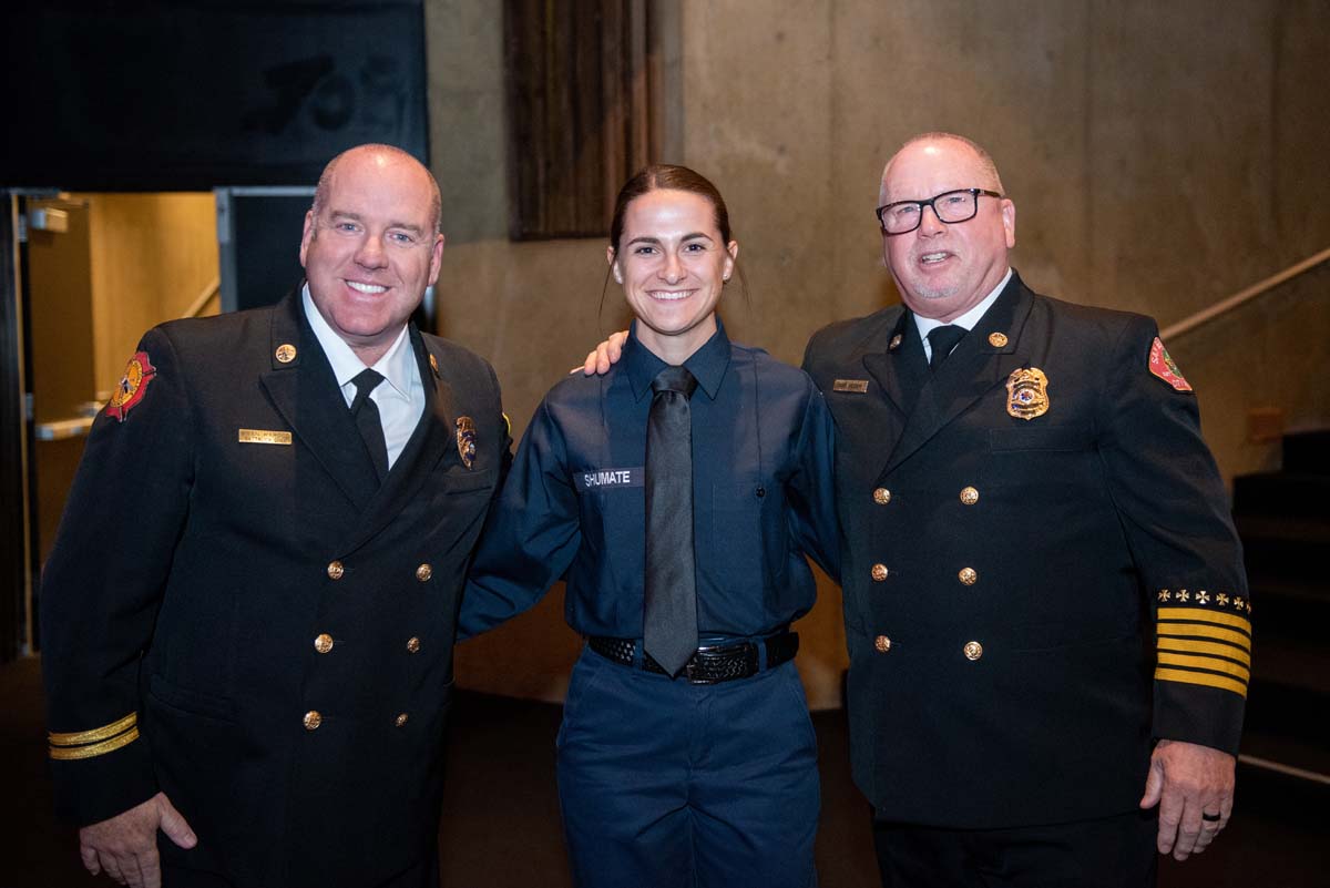 People enjoying the Fire Academy graduation