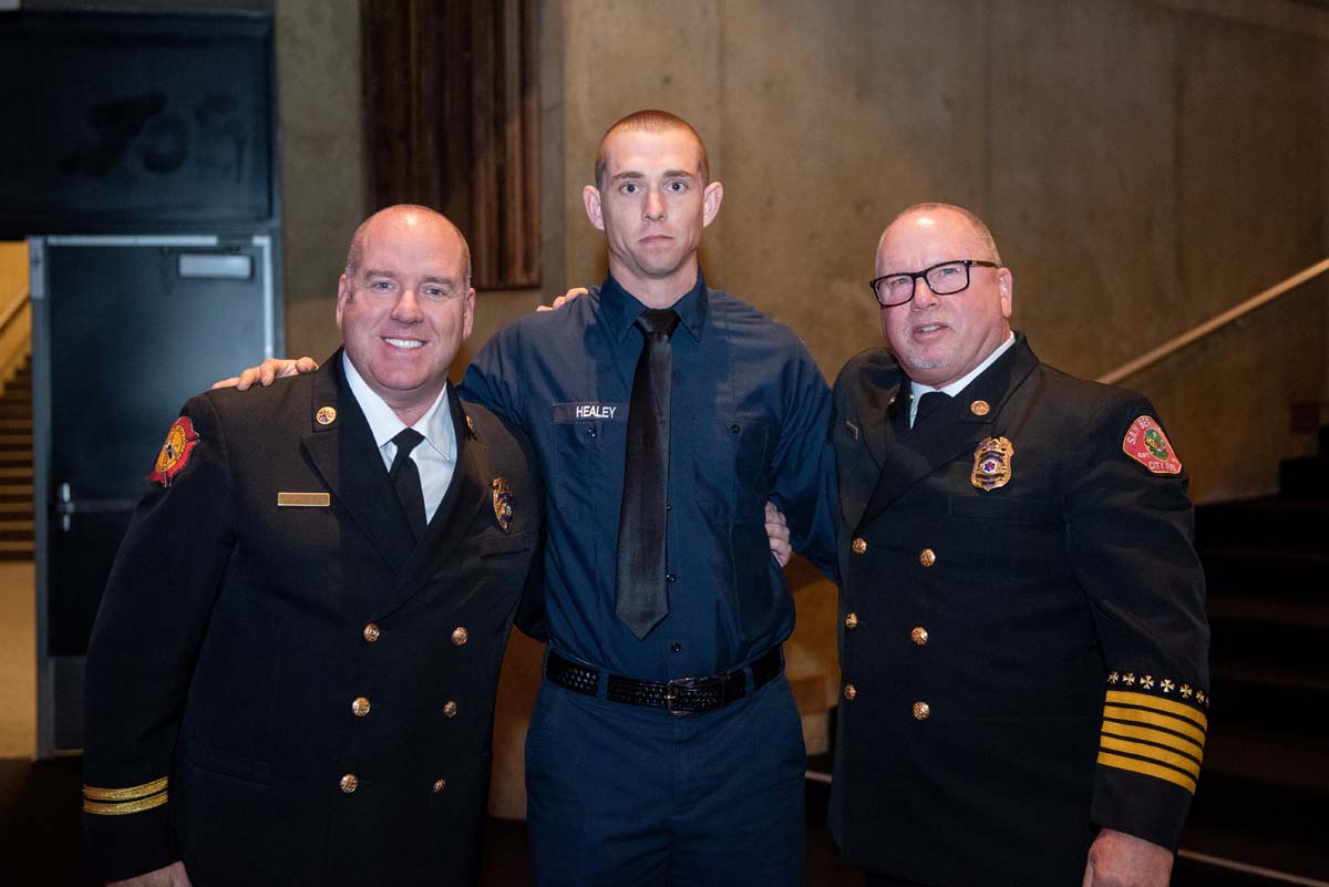 People enjoying the Fire Academy graduation