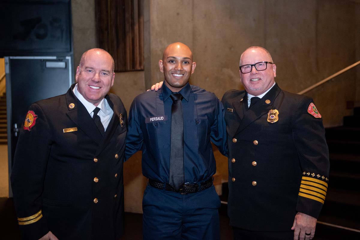 People enjoying the Fire Academy graduation