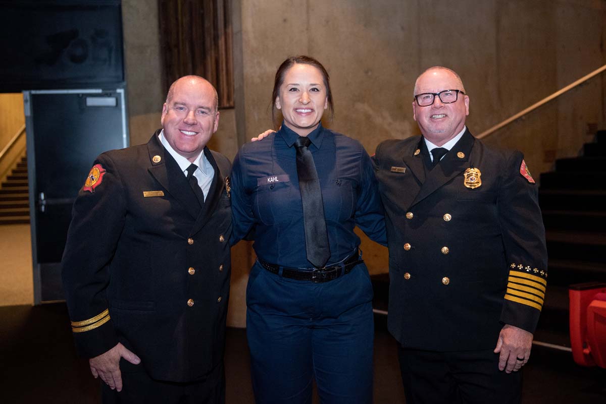 People enjoying the Fire Academy graduation