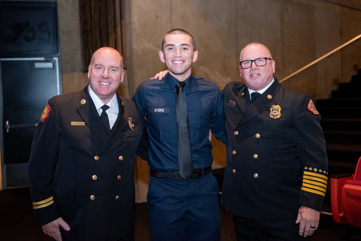 People enjoying the Fire Academy graduation