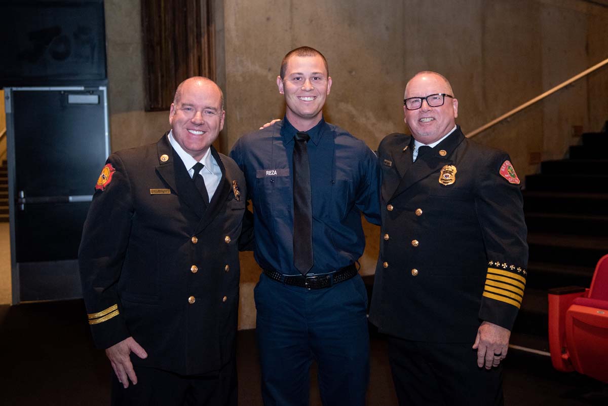 People enjoying the Fire Academy graduation