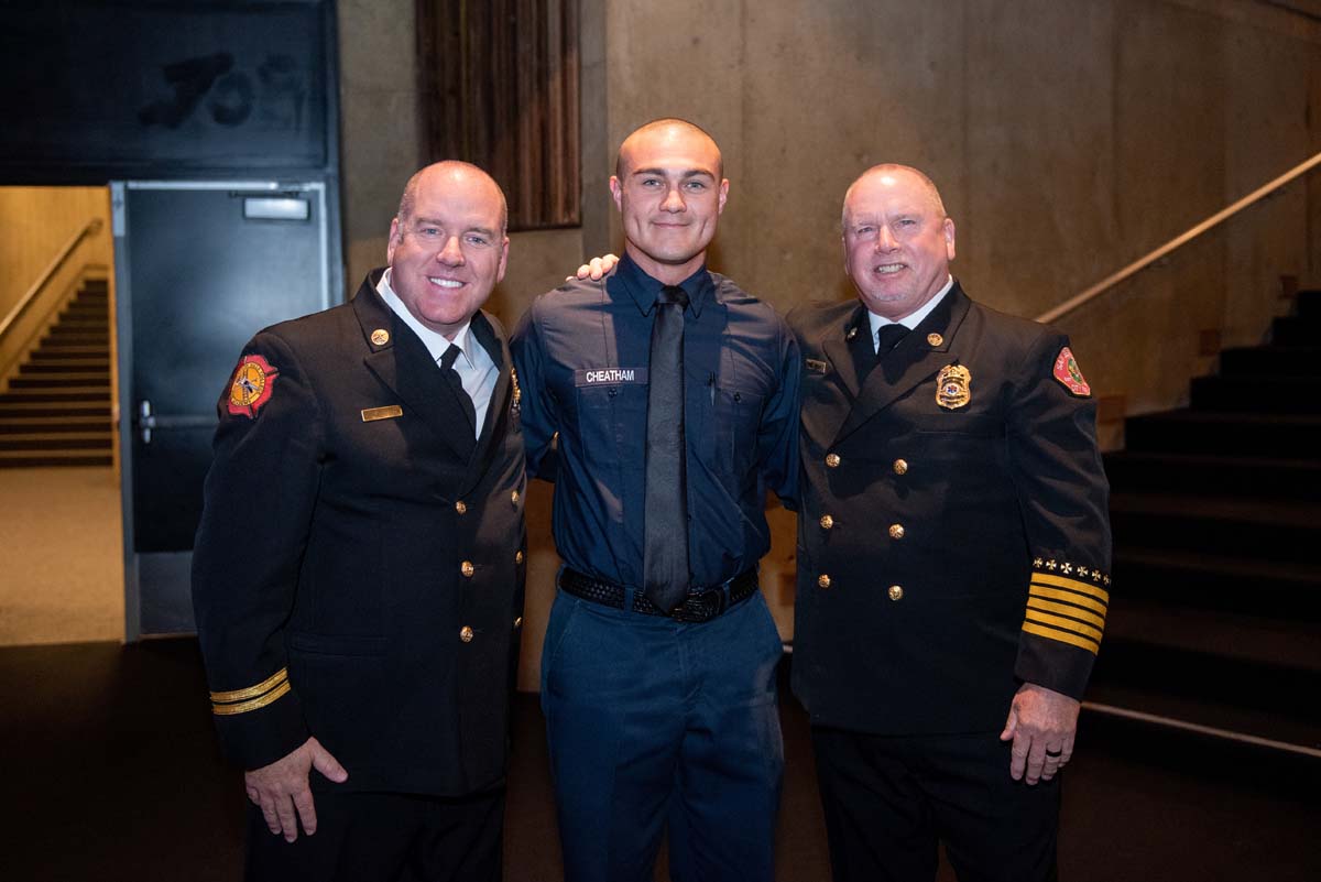 People enjoying the Fire Academy graduation