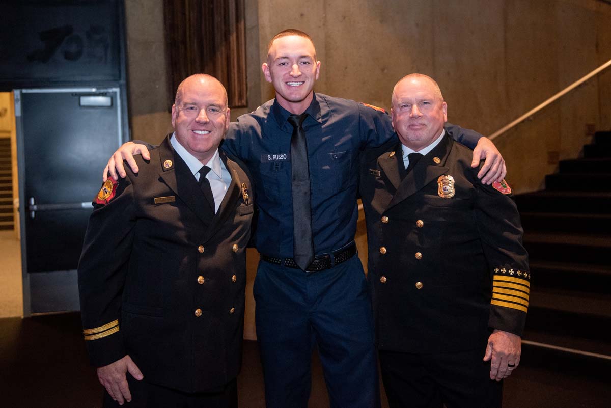 People enjoying the Fire Academy graduation