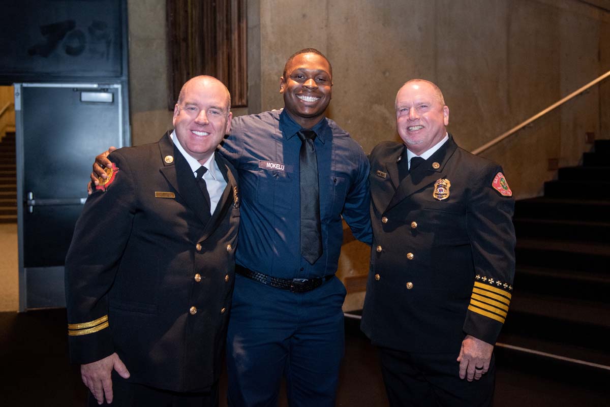 People enjoying the Fire Academy graduation