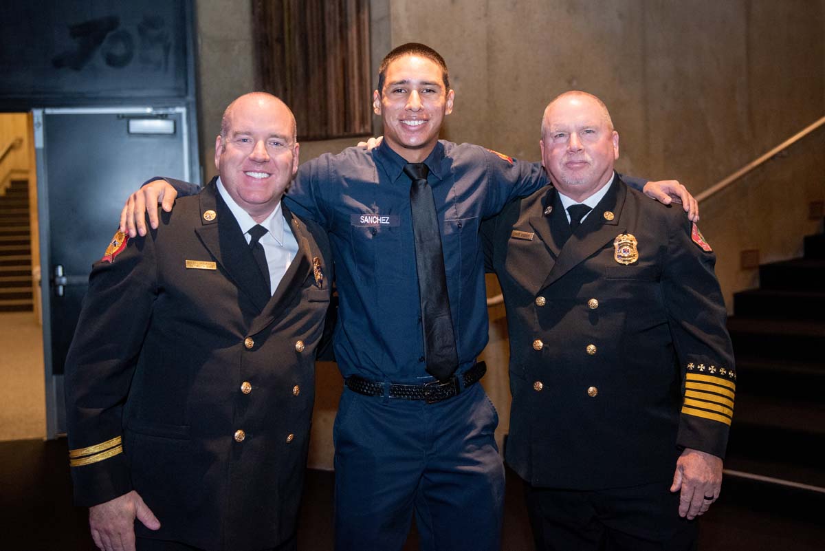 People enjoying the Fire Academy graduation